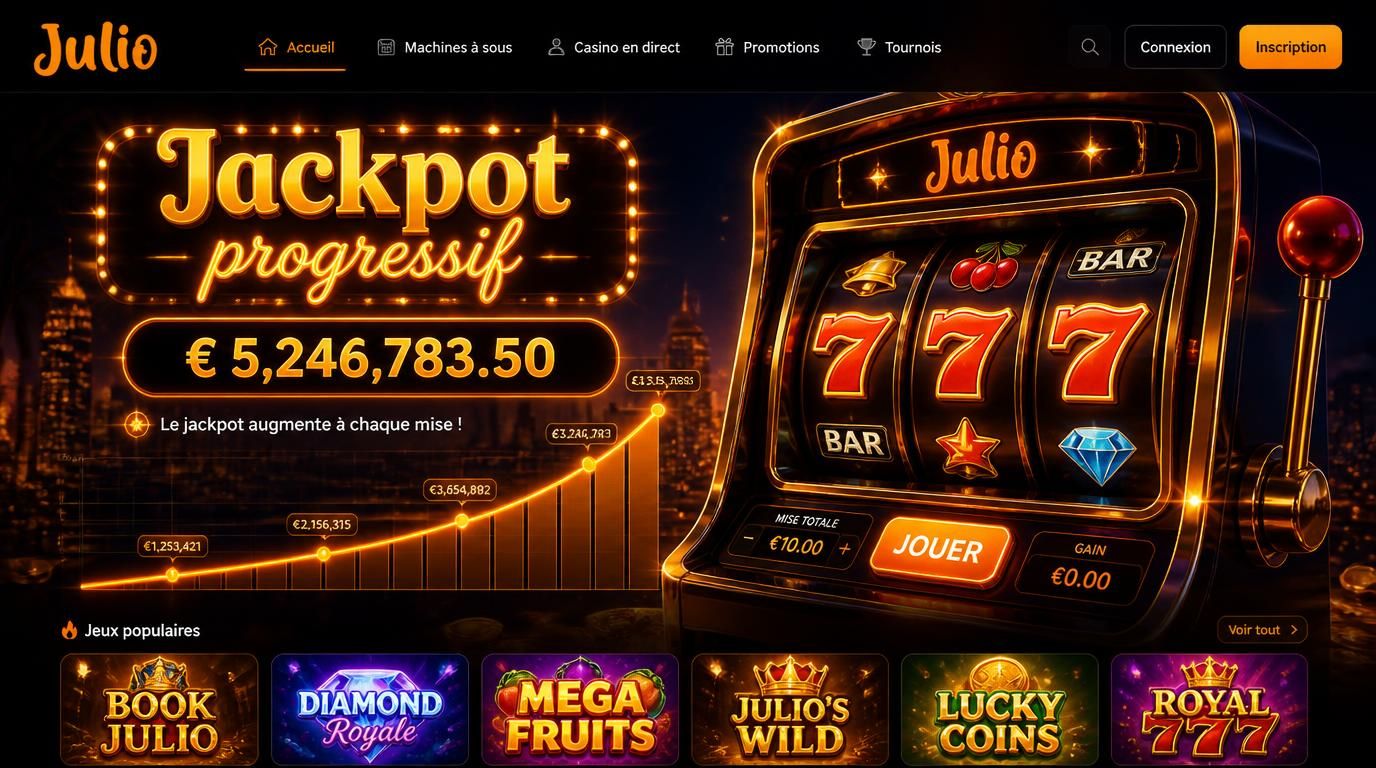 Machine à sous illuminée avec jackpot progressif montant
